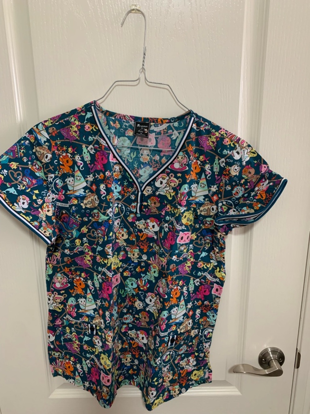 tokidoki Navy Multicolor Cartoon Print Women’s Top